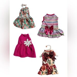 Fours Stylish Pink and Multicolor Dog Dresses